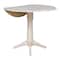 International Concepts Round 42 in Rd Dual Drop Leaf Pedestal Table, 36.3 inH, Unfinished, Ready to Finish, 42 in W, 42 in L K-42DPT-27B-6B - alternate 2